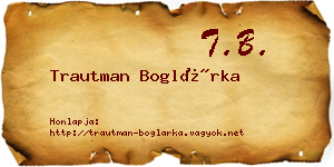 Trautman Boglárka névjegykártya
